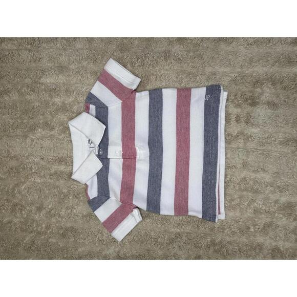 Janie and Jack Other - Janie and Jack white/blue/red striped short sleeve cotton polo shirt Size 6-12M